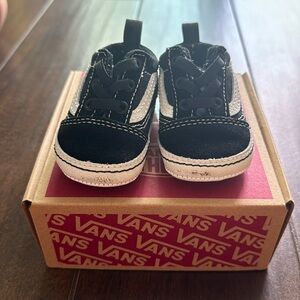Vans Old School Crib Shoe Black/True White size 2.0 6-12 weeks